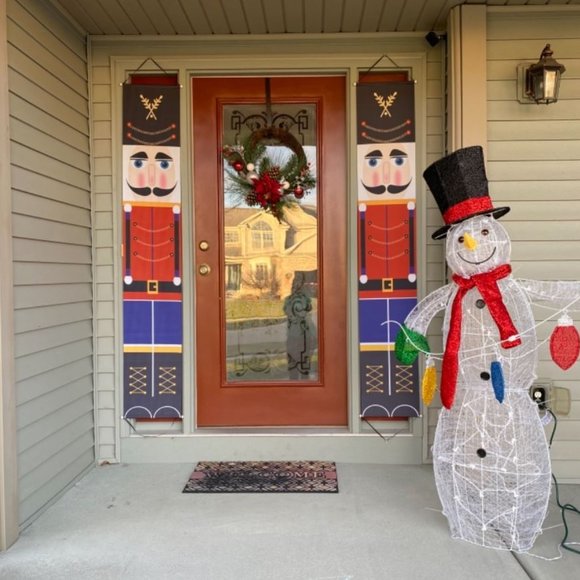 Christmas Door Decorations Nutcracker Decor Outdoor Holiday Xmas Porch Signs Set - Picture 4 of 7